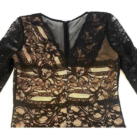 Nicole Miller Lace Sheath Dress Size M Black Beige Lining Stretch NWT CE 10053 - Picture 6 of 16